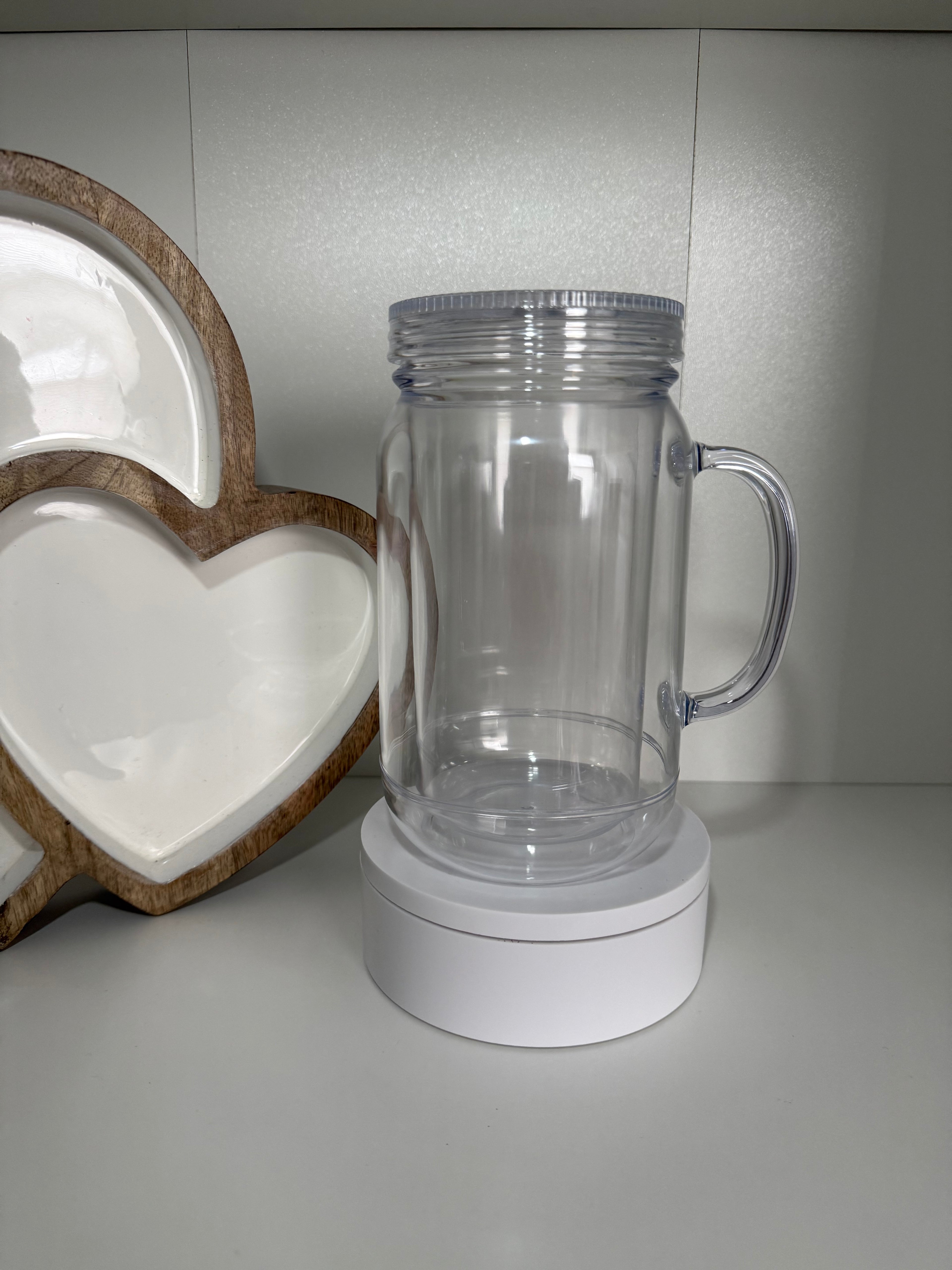 24 oz Acrylic Mason Jar w/ Handle